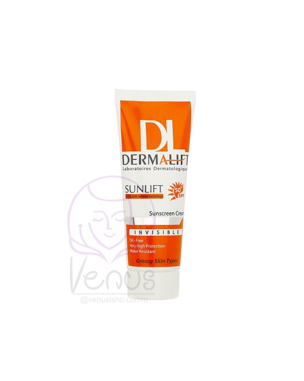 کرم ضد آفتاب درمالیفت SPF 50 بی رنگ مناسب پوست چرب